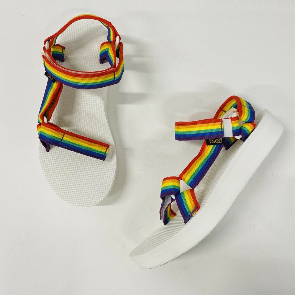 FIRM Teva women's W midform universal rainbow platform sandals 8